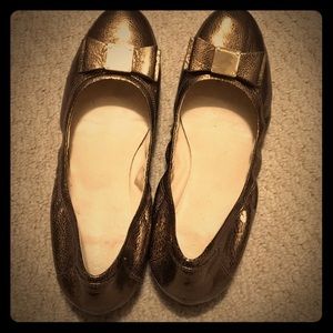 Cole Haan Gold Leather Flats